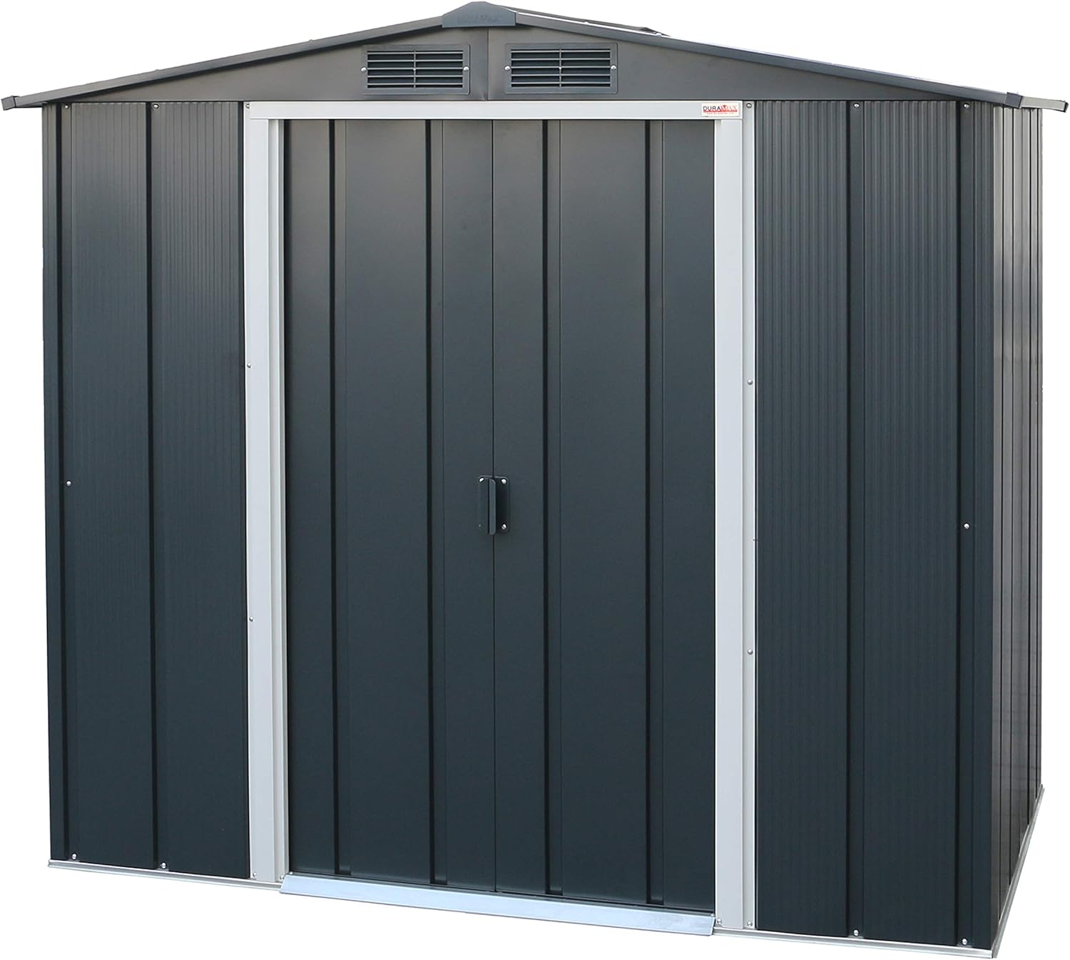 Duramax ECO 6 x 4 (2.17 m²) Metallgerätehaus, feuerverzinktes Metall gerätehaus - Geräteschuppen, verstärkte Dachkonstruktion, wartungsfreier und wetterfester Metallschuppen, Anthrazit