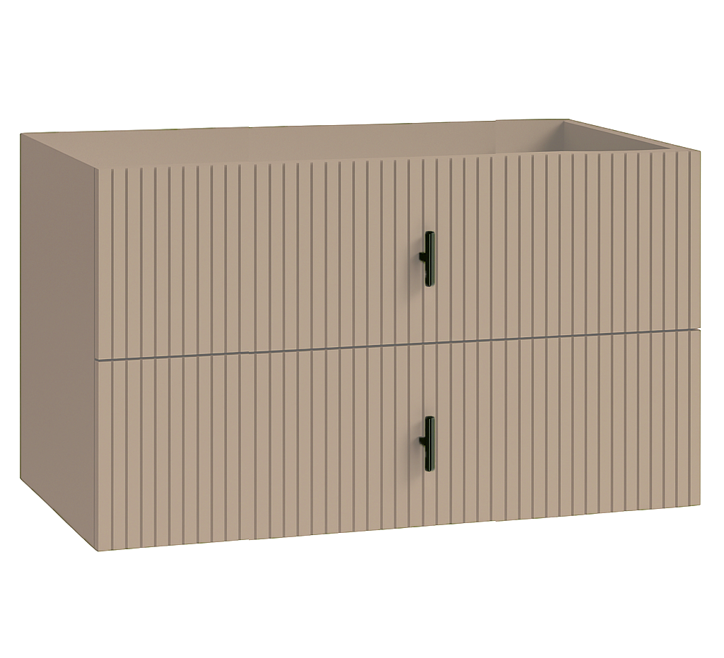 Muebles Raya onderkast ribbelfront 100cm met 2 softclose lades macchiato
