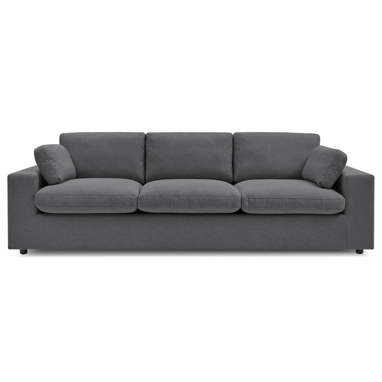 Bobochic Canapé droit fixe 3 places belair gris foncé - 250x93x80 cm