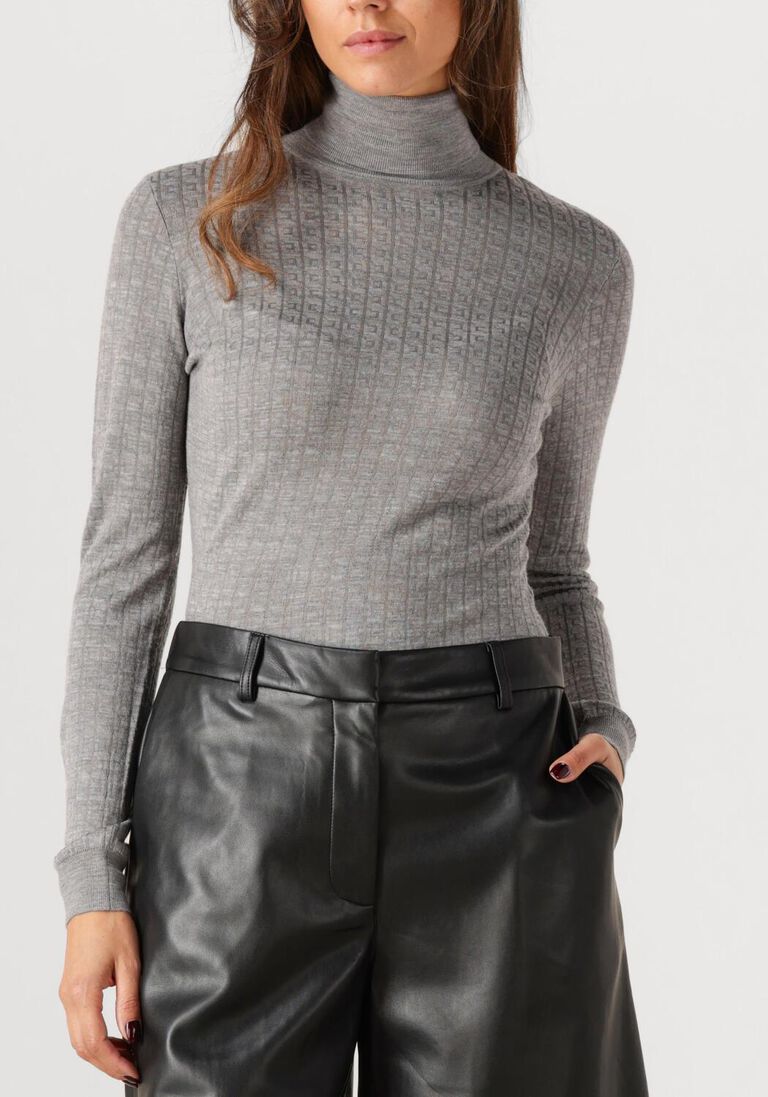 lichtgrijze elisabetta franchi trui knitted sweater
