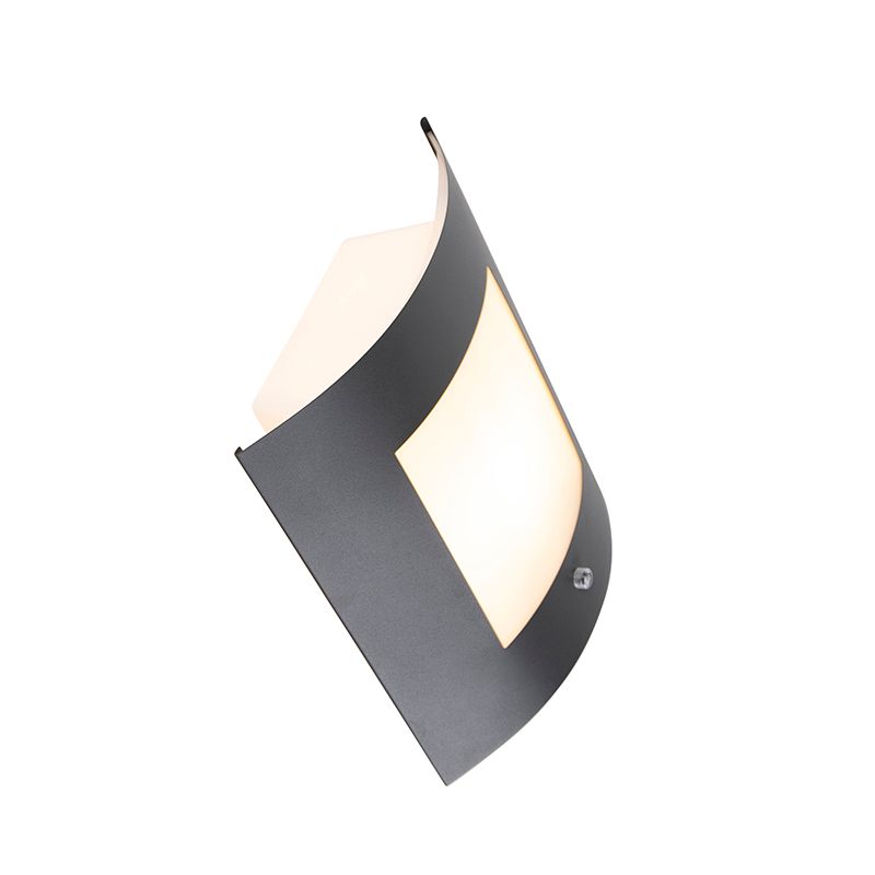Buiten wandlamp antraciet IP44 schemersensor - Emmerald