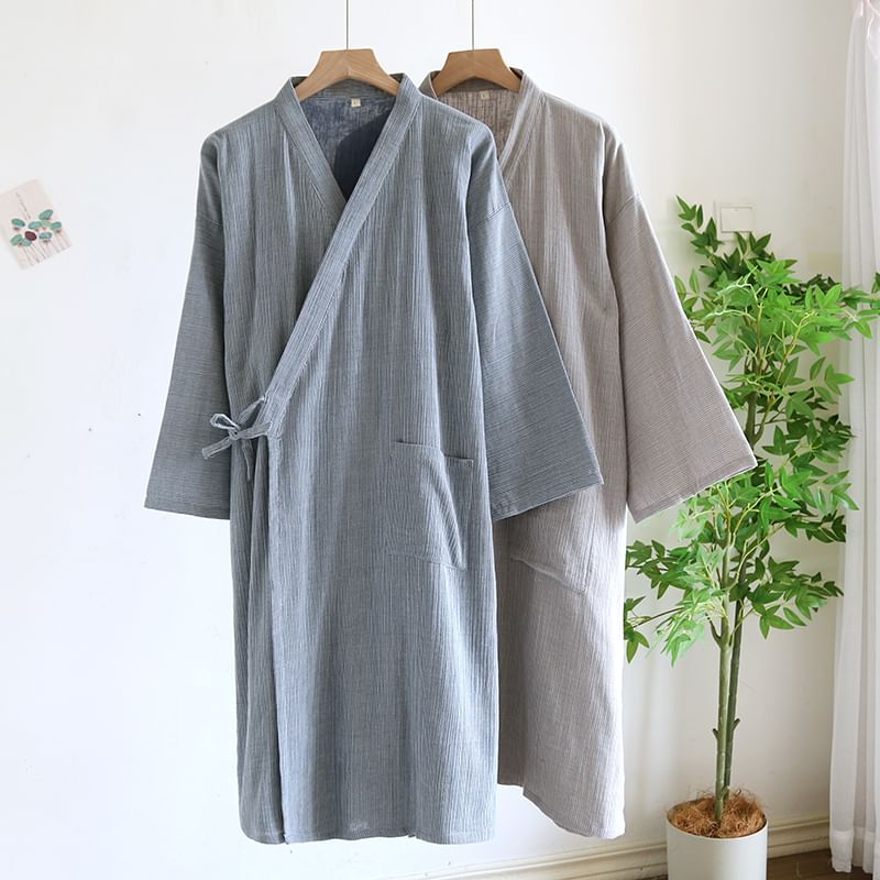 Finlies - V-hals gestreepte kimono met sashed