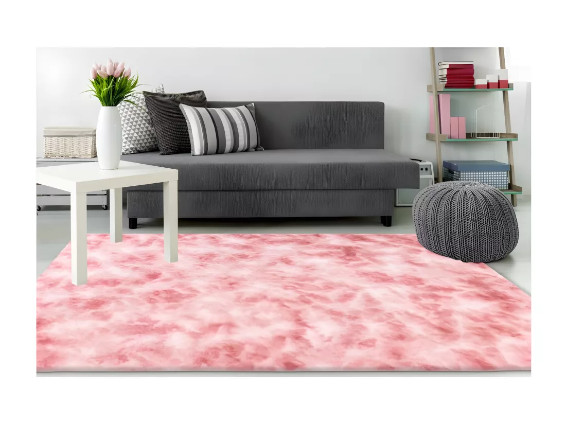 Tapis 230x160cm, design B005O coloris rose - Confort et élégance pour votre intérieur