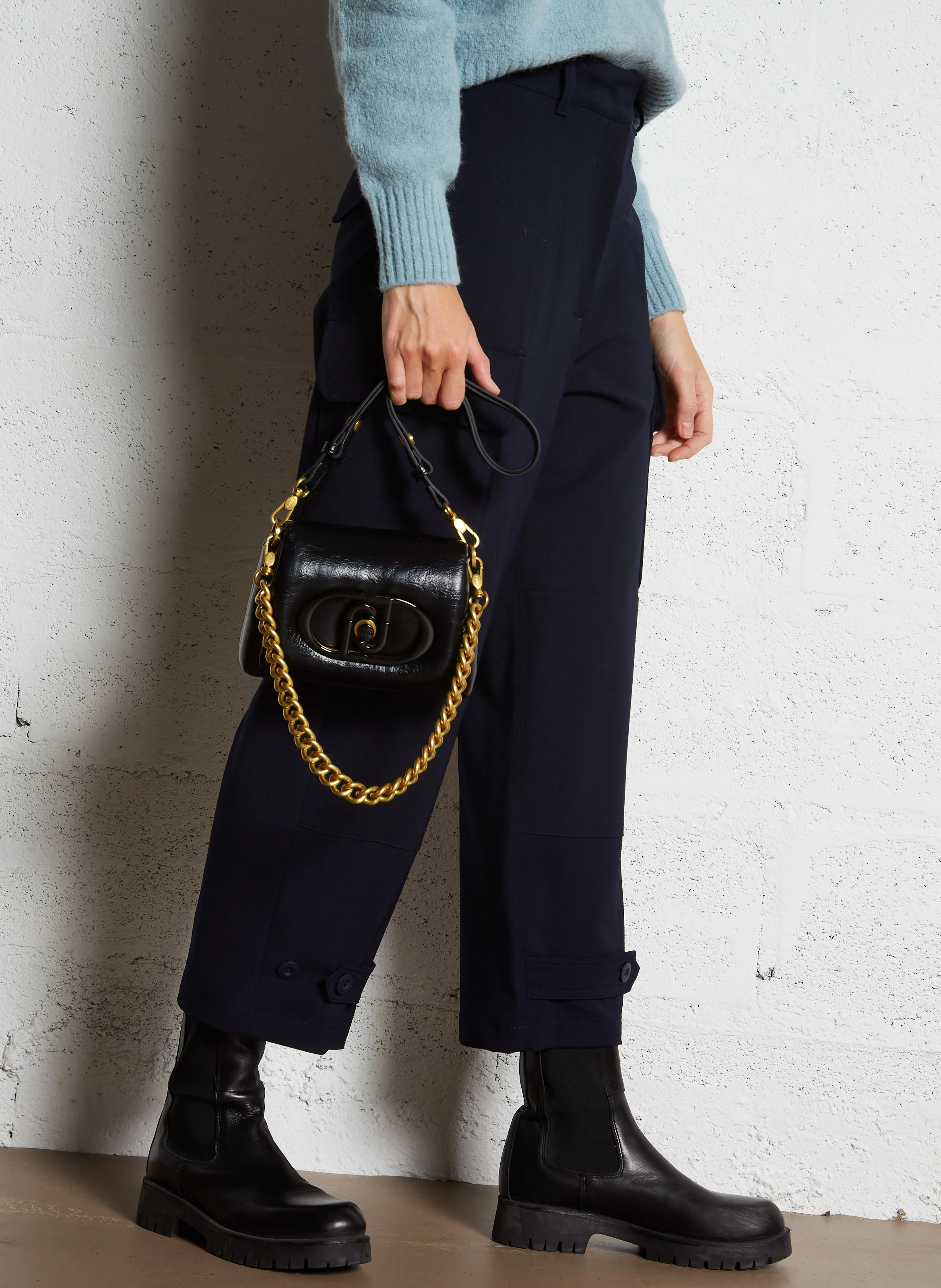 Sac bandoulière effet puffy | Noir