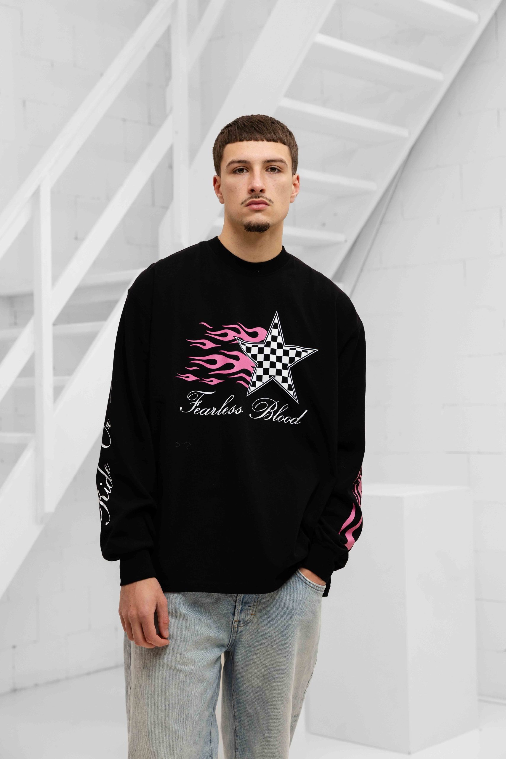 Fearless Blood Gino Longsleeve Shirt Heren Zwart