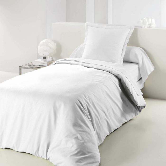 HOUSSE DE COUETTE 1 PERSONNE 140X200CM LINA BLANCHE