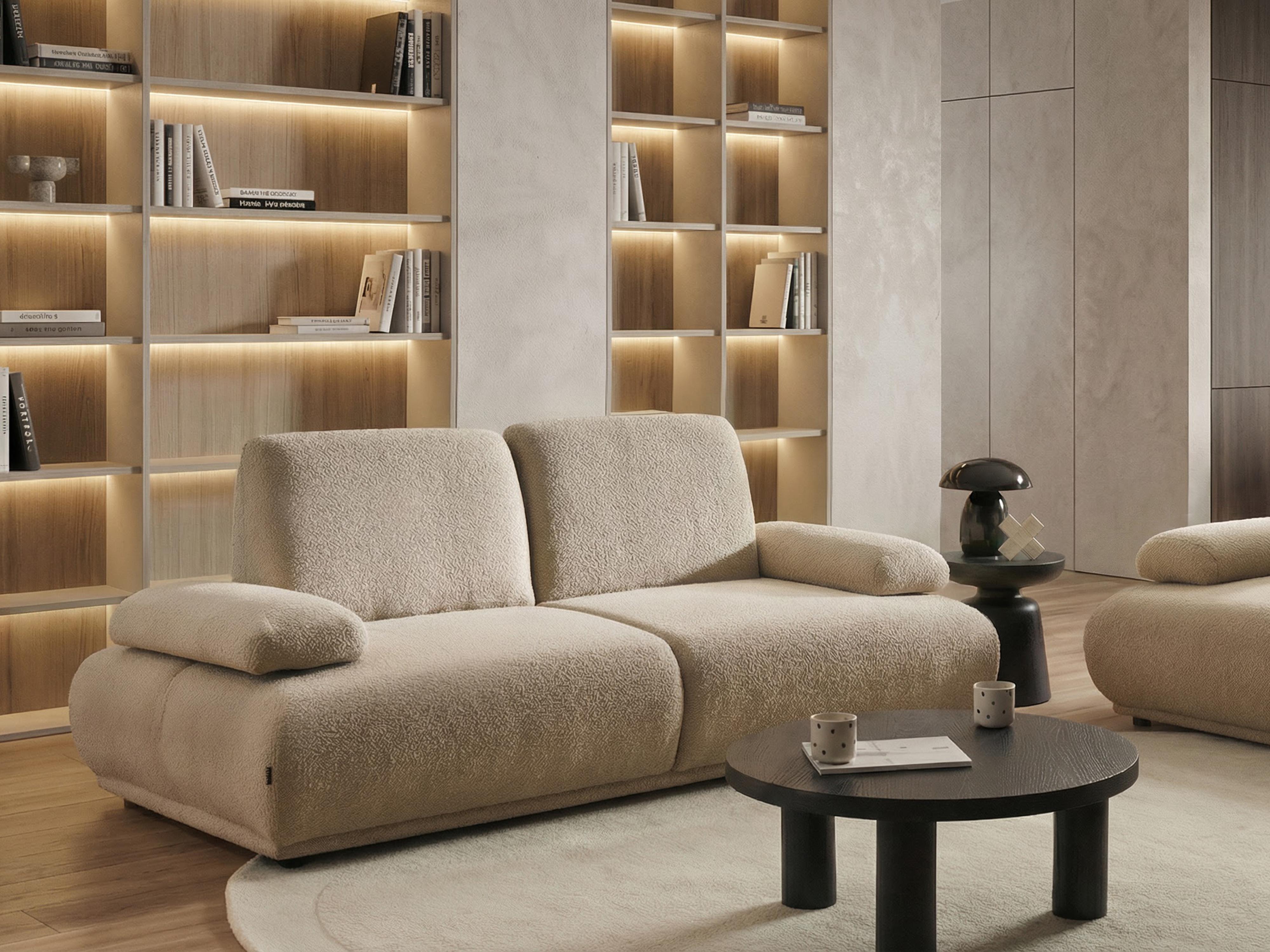 Bank 3-zits NACKA Bouclé Beige