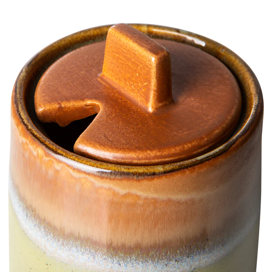 HKliving  70s ceramics mælkekande & sukkerskål - Berry/Peat