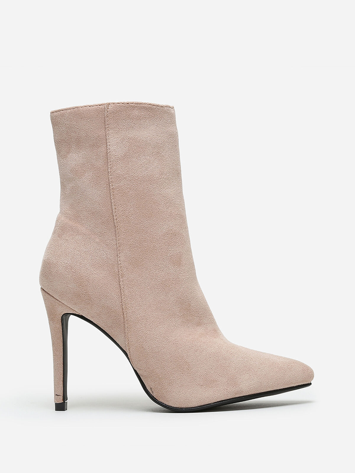 Bottines pointues à talon aiguille- Beige