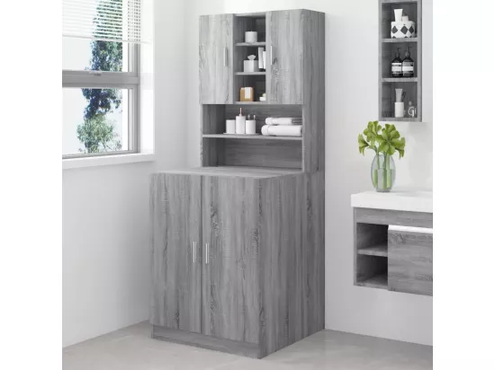 Armoire pour machine à laver Sonoma gris Bois d'ingénierie