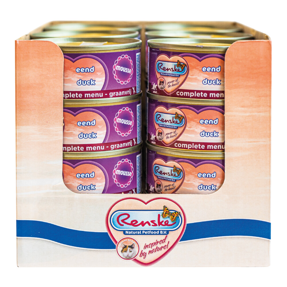 24x Renske Kattenvoer Mousse Eend70 gr