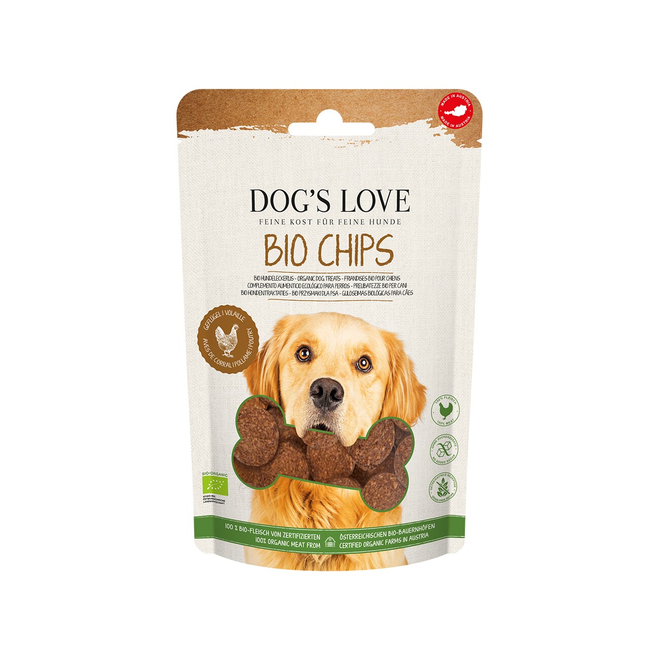 DOG'S LOVE CHIPS BIO Geflügel