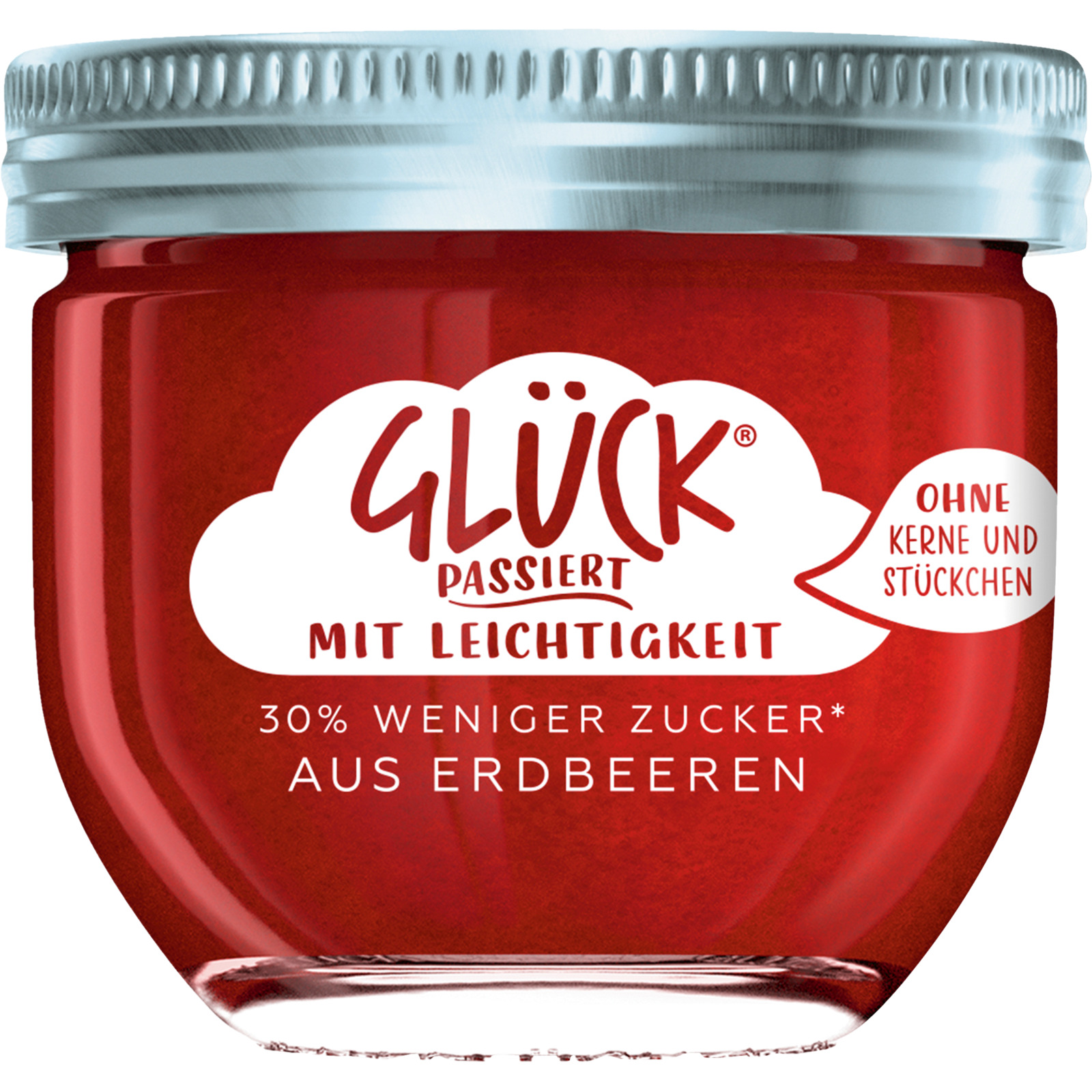 Glück Erdbeermarmelade weniger Zucker, 230 g