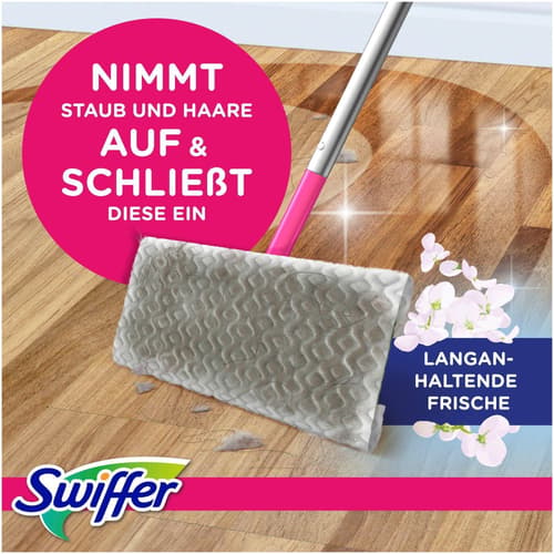 Swiffer Pink Bodenwischer Starter-Set Mit 1 Bodenwischer Sowie 4 Trockenen Und 4 Feuchten Bodentüchern