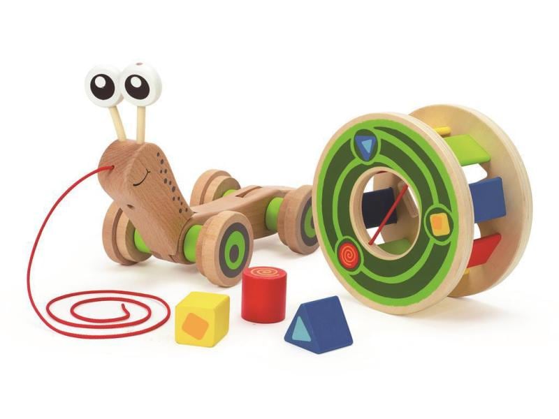 Hape Nachziehspielzeug Nachzieh-Schnecke Holzspielzeug