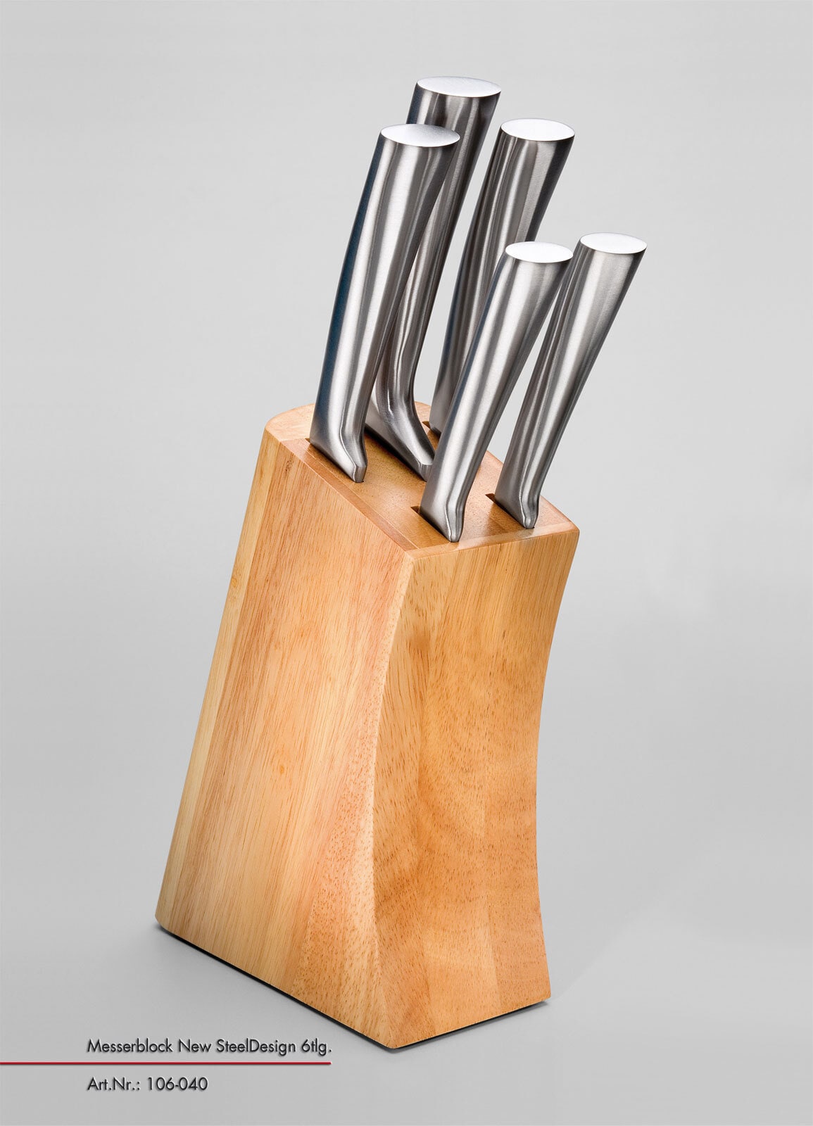 JUSTINUS Messerblock NEW STEEL 6-teilig Edelstahl