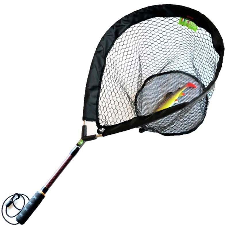 Épuisette Raquette Pafex Flynet Manche Carbone Rouge - Filet Anti-A Tete De 70Cm