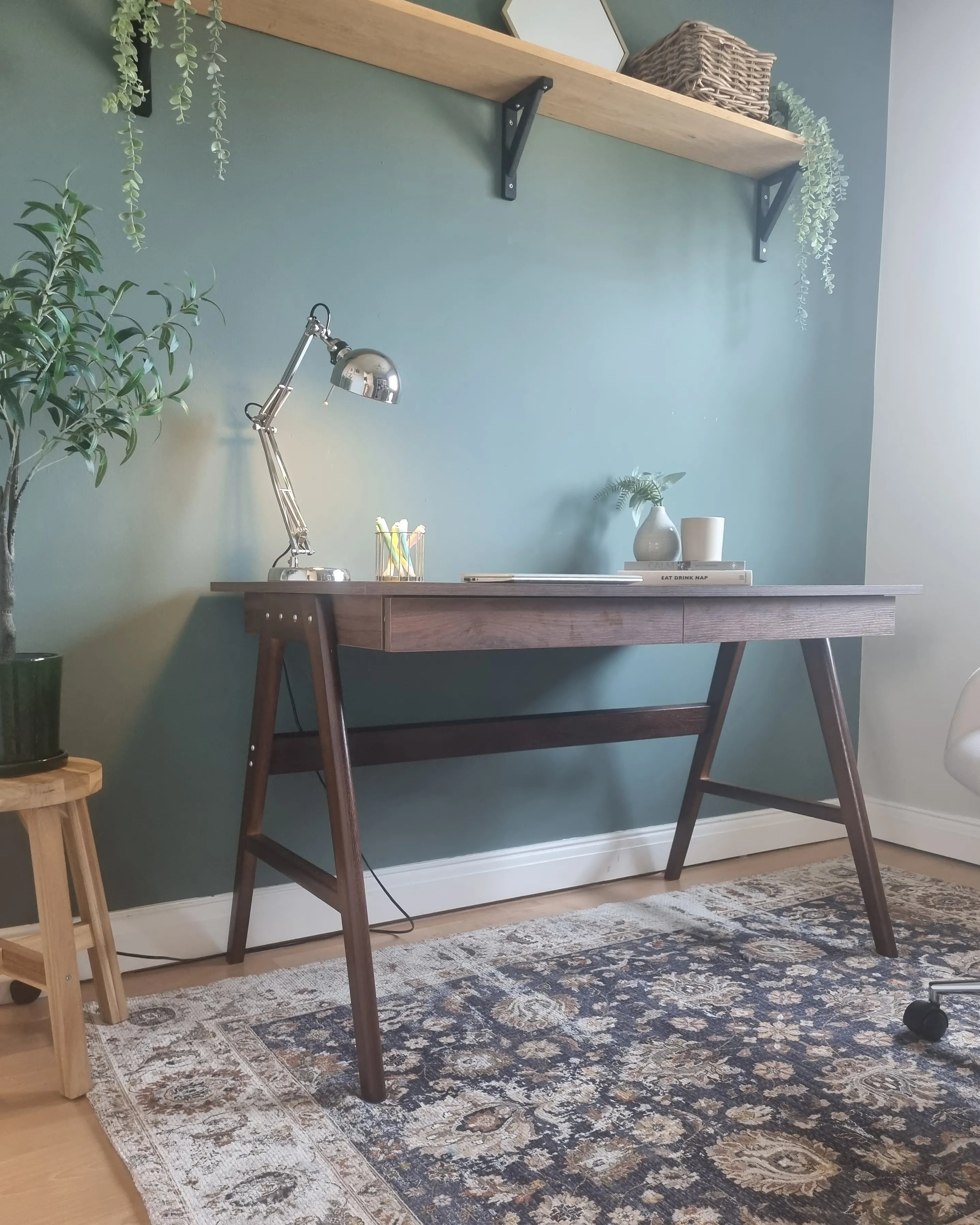 Bureau SHESLAY Donkerbruin 120 cm 70 cm met lades