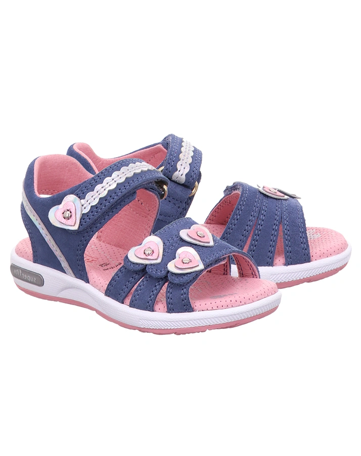 Leder-Sandalen EMILY in blau/rosa