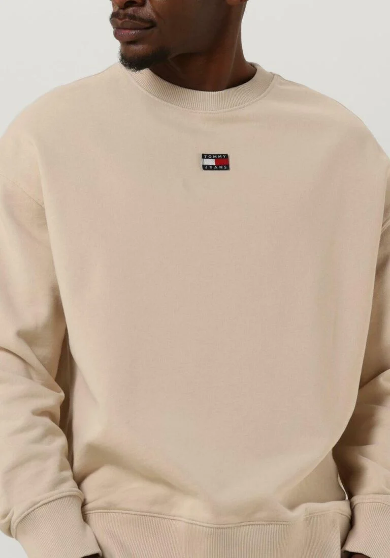 TOMMY JEANS beige tommy jeans sweater tjm rlx xs badge crew