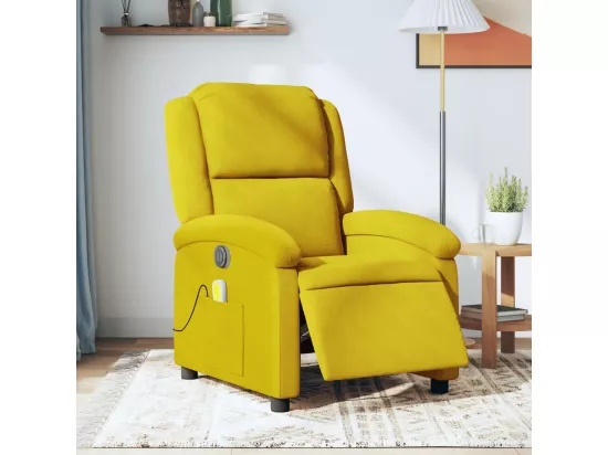 Fauteuil inclinable massant électrique jaune velours