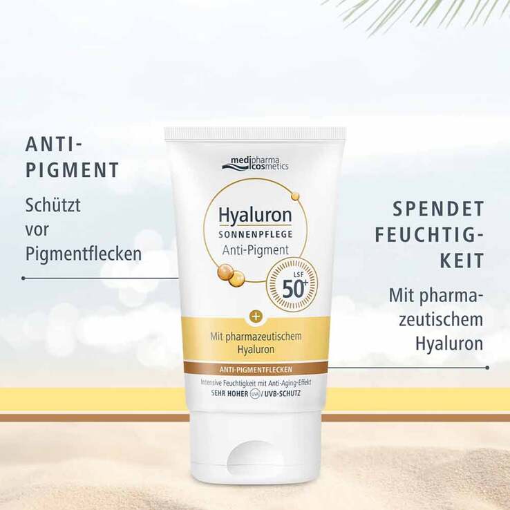 Hyaluron Sonnenpflege Gesicht Anti-Pigment & Anti-Age LSF50, 50 ml