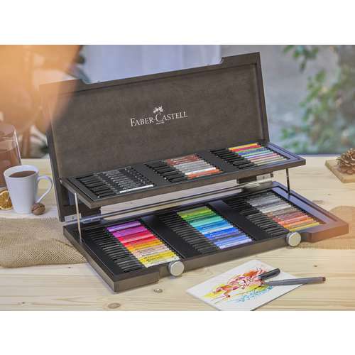 FABER-CASTELL PITT Artist Pen - 90er-Set im Holzkoffer