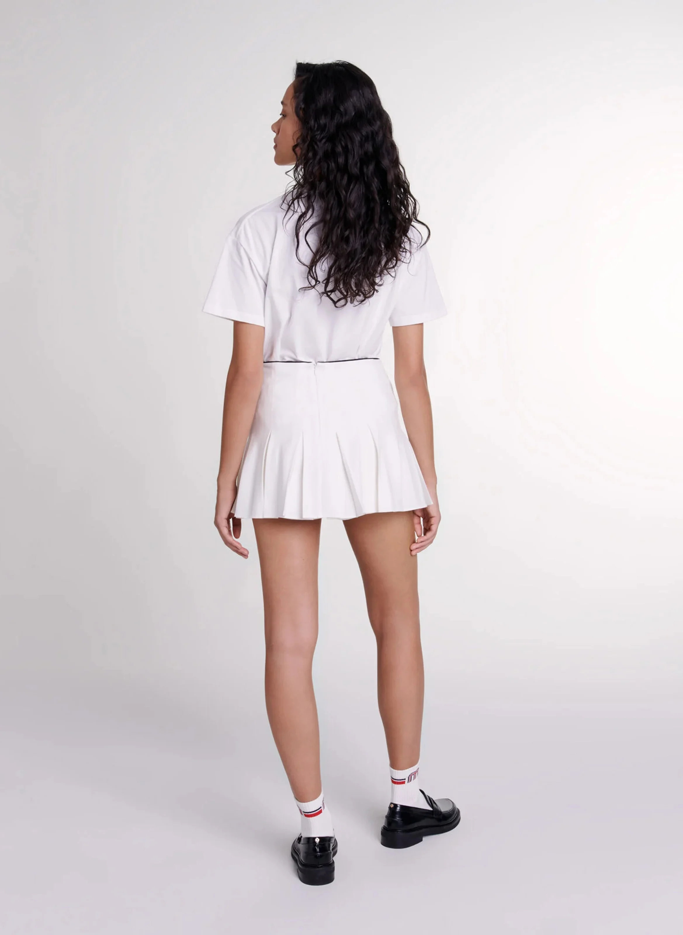 Jupe short plissée | Blanc