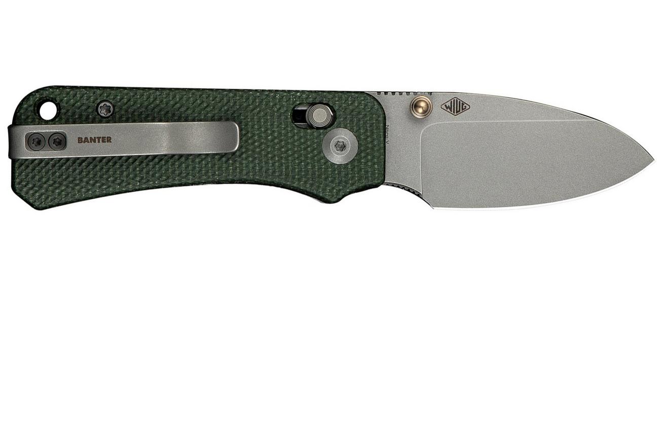 Civivi Baby Banter 2 C23074-3 Gray Stonewashed Green Micarta Crossbar Lock, zakmes