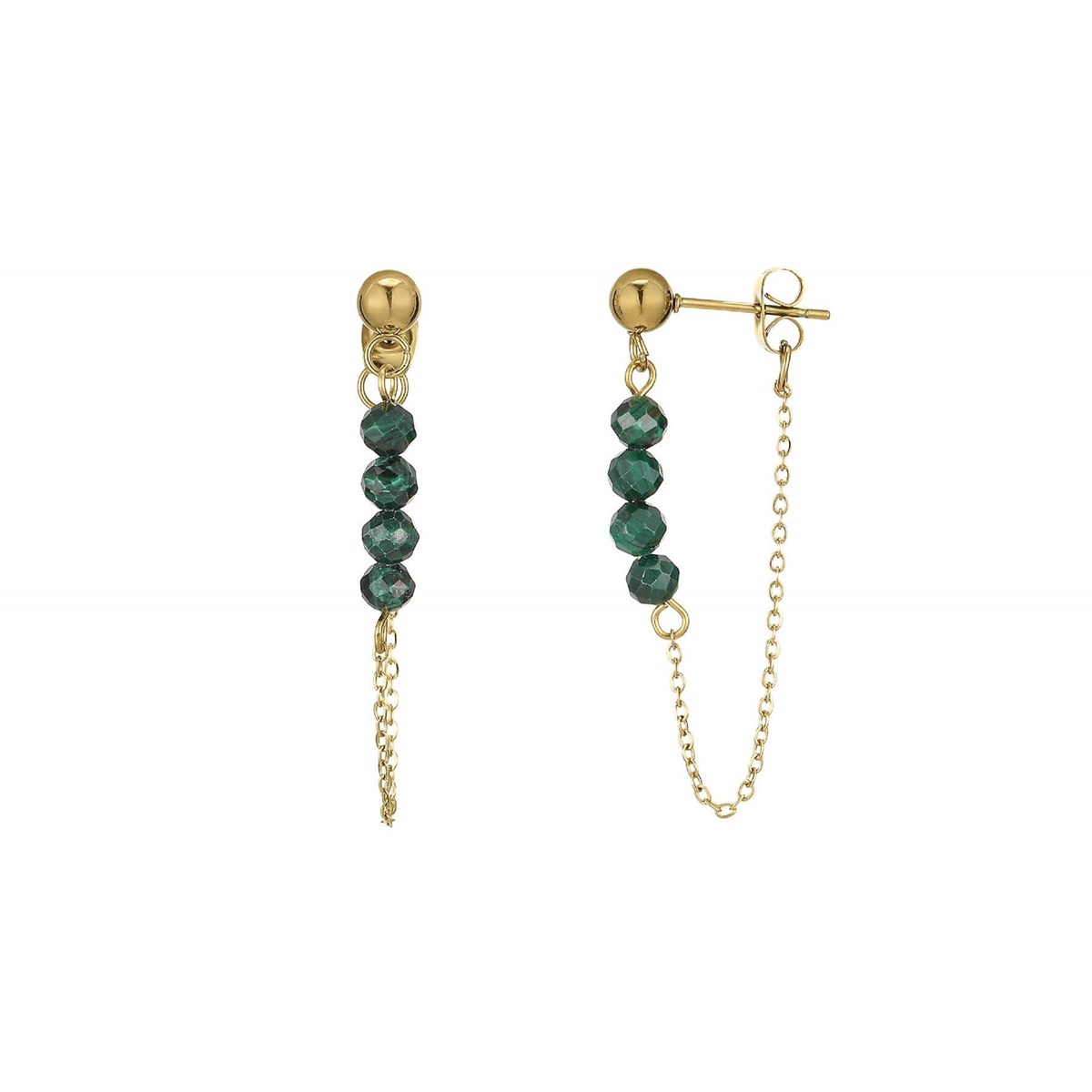 Boucles Isa Pierres Malachite