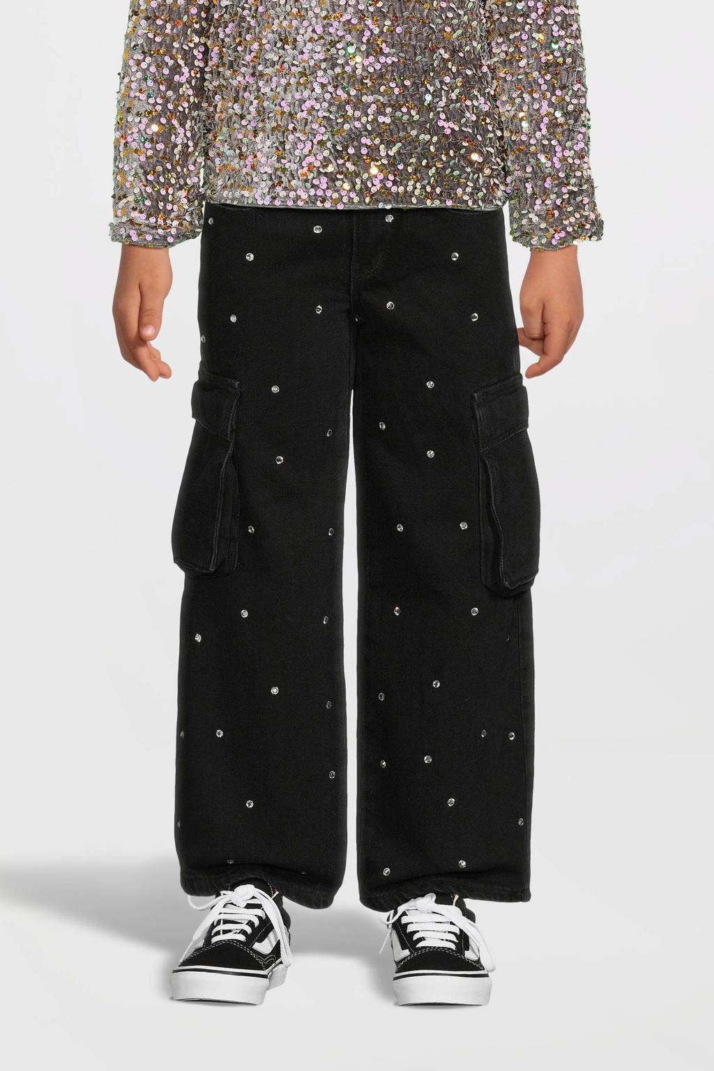 NAME IT wide leg jeans NKFROSE black denim