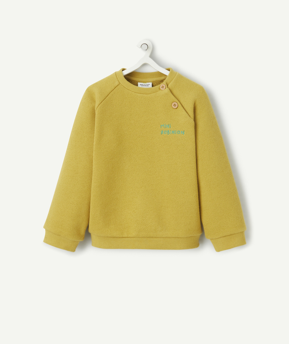 SWEAT BÉBÉ GARÇON EN FIBRES RECYCLÉES VERT AVEC MESSAGE