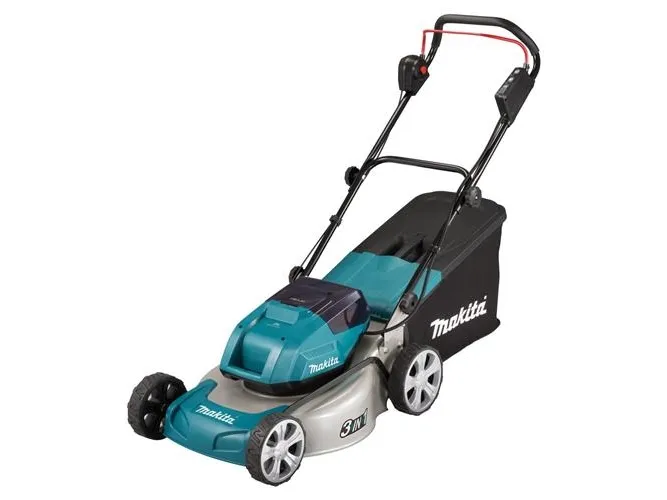 Makita Twin DLM460PT2 - Græsslåmaskine - ledningfri - 18 V - 5 Ah - 2 batterier - 2500-3300 opm - 46 cm - 25.3 kg