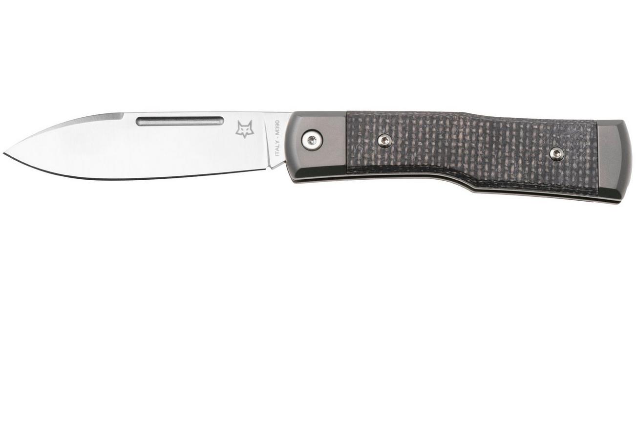 Fox Gunstock FX-558 BI Satin Böhler M390, Bison Yuta Micarta, slipjoint zakmes