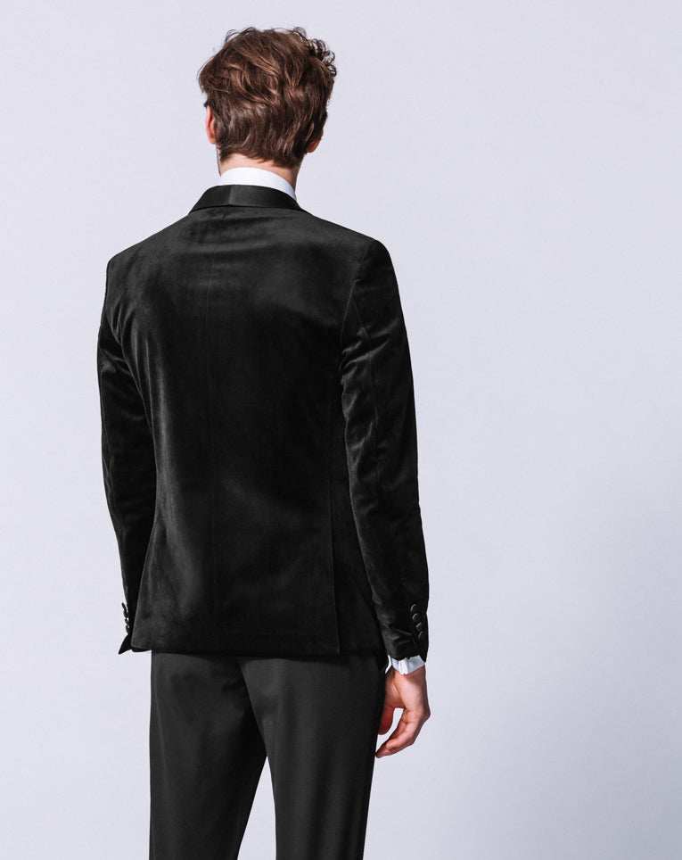 Veste ville à col satin noire 