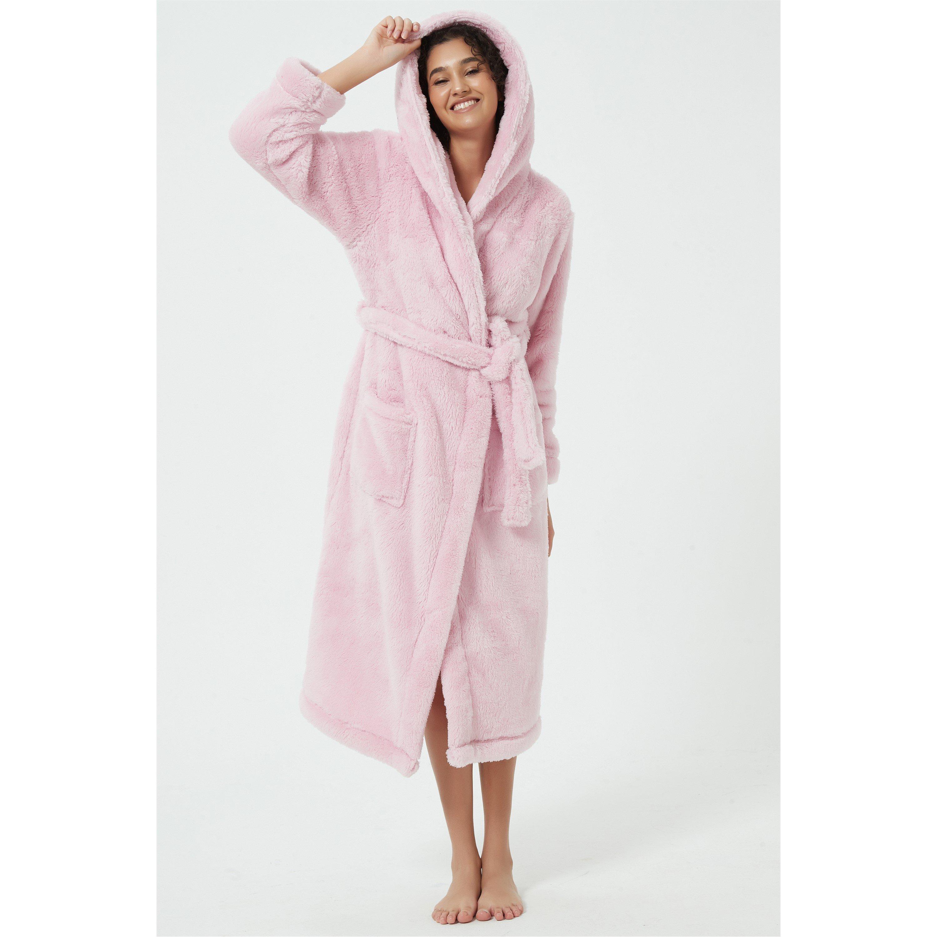 Linea Ladies Luxury Hooded Fleece Dressing Gown