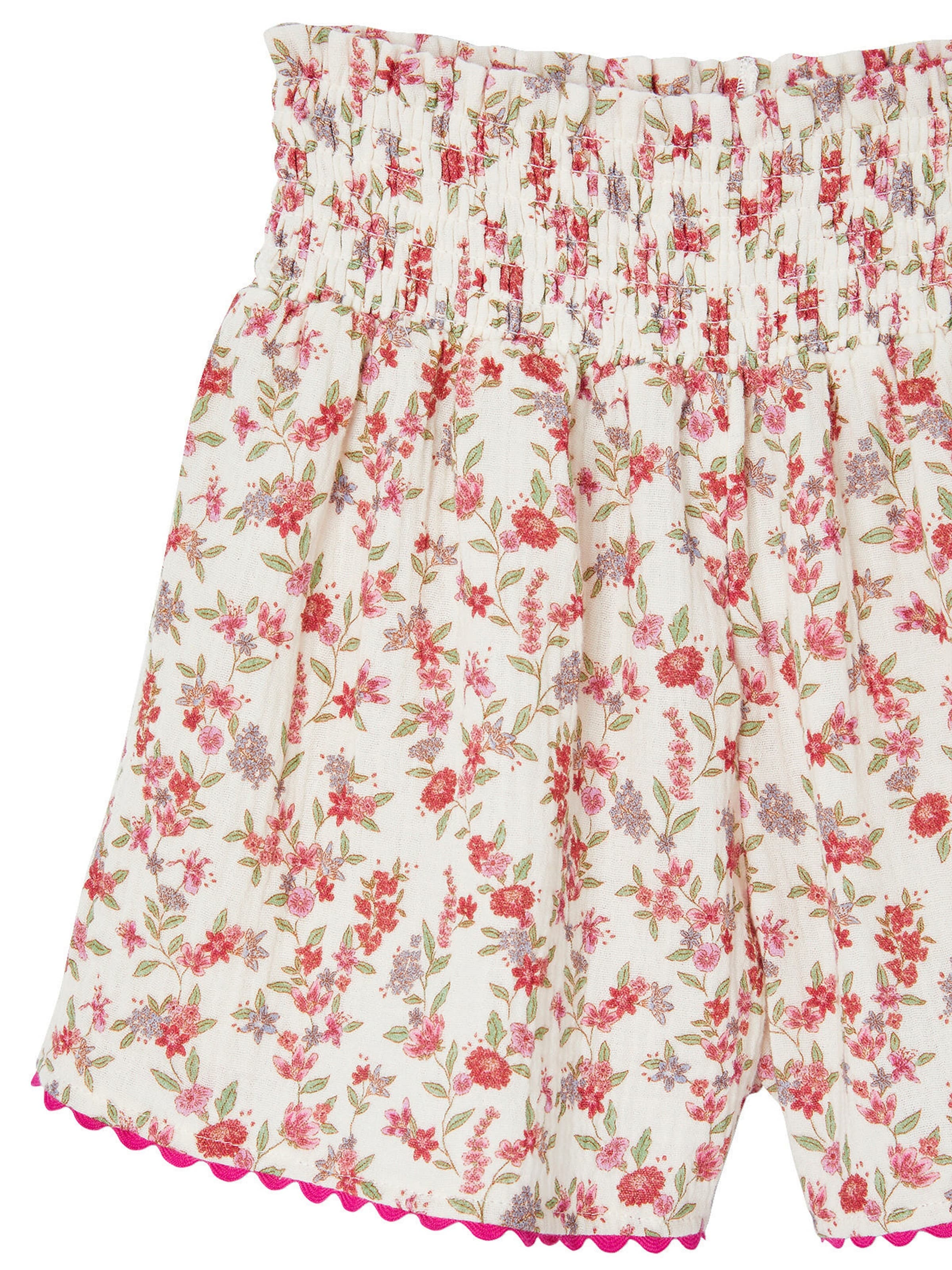 Vertbaudet Mädchen Musselin-Shorts mit Blumenmuster mehrfarbig