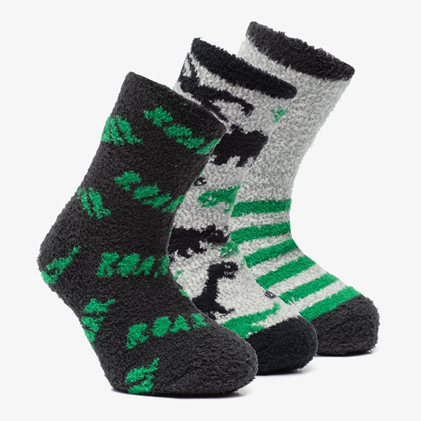 3 paar kinder softy sokken met dino print