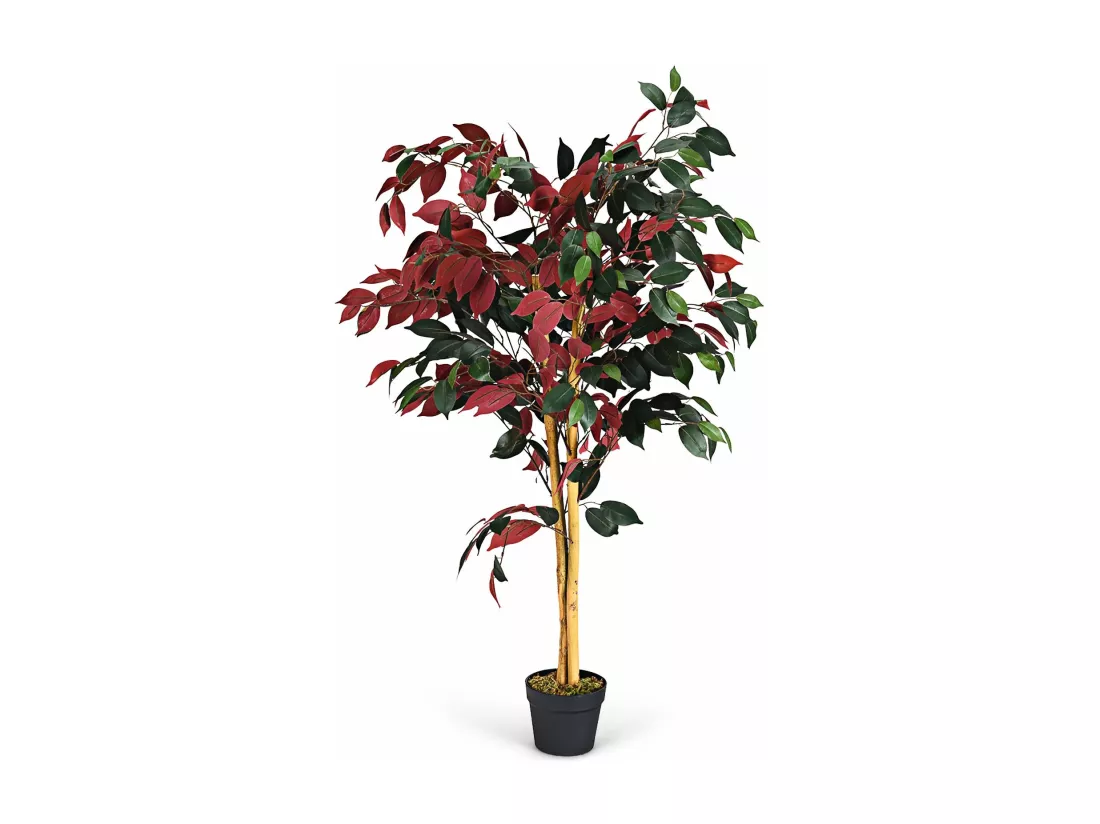 Plante Artificielle Arbre Ficus Artificielle - H 120CM - Déco. Intérieur et Extérieur avec Pot pour Salon Balcon Chambre