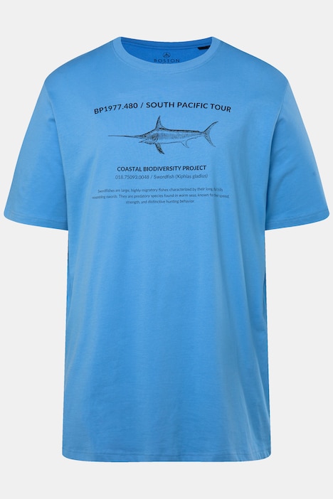 Boston Park T-Shirt, Halbarm, Fisch Print, bis 84/86