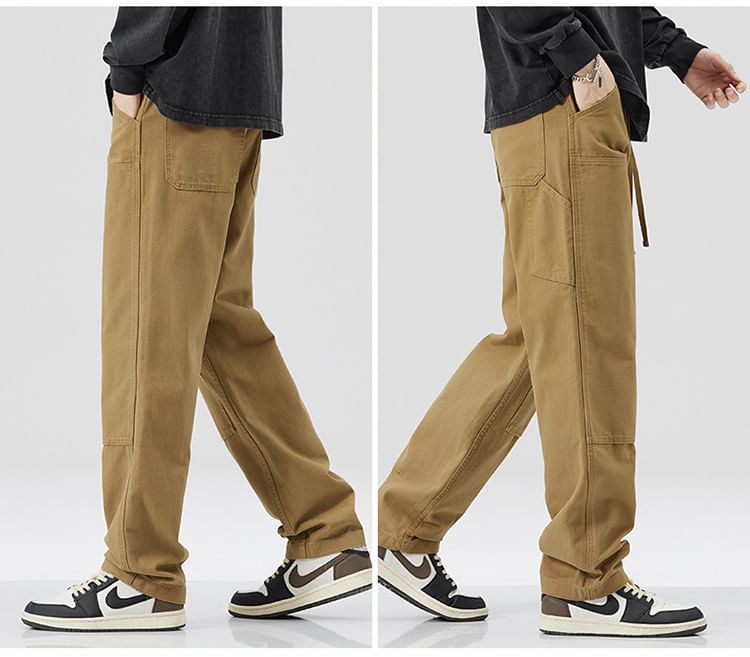 Nataro - Halfhoge effen rechte broek