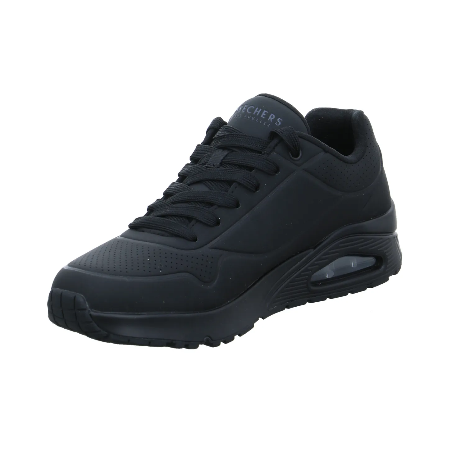 SKECHERS Halbschuhe Sneaker Schwarz Lederimitat