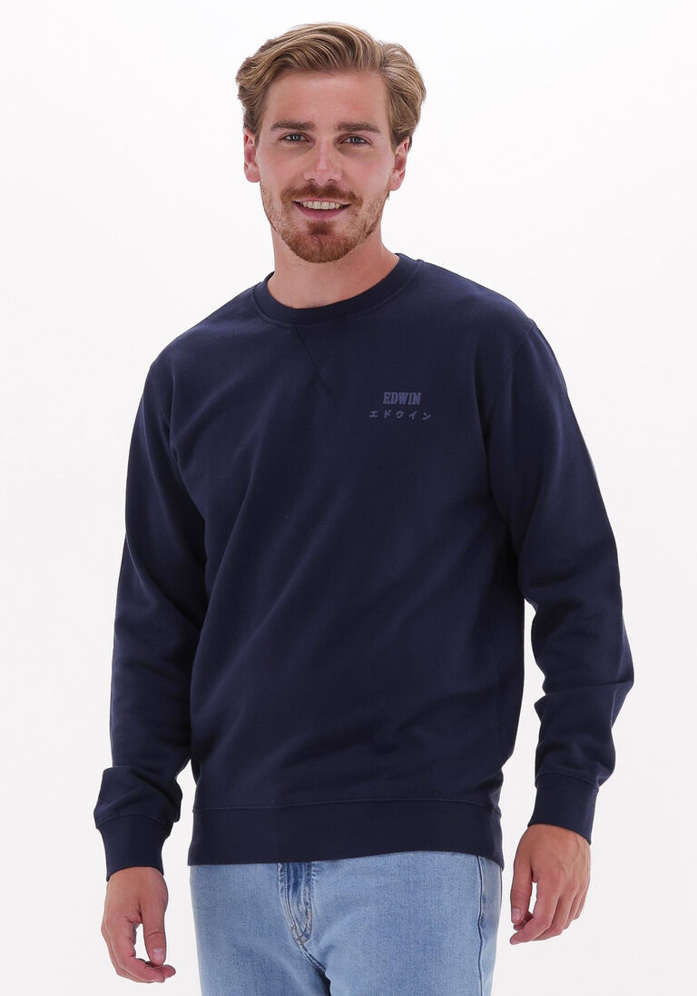 EDWIN donkerblauwe edwin sweater base crew sweat heavy felpa