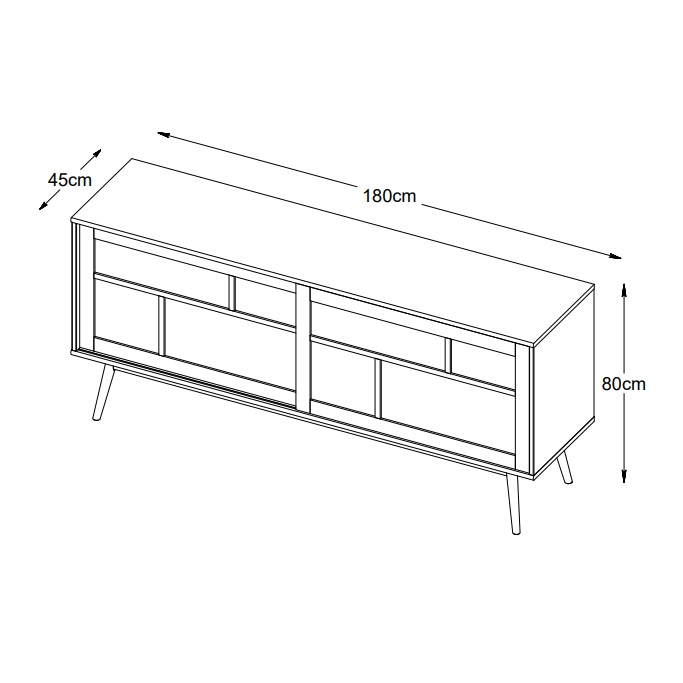 Nordic Home - Ivar eiken dressoir - 180 cm - bruin