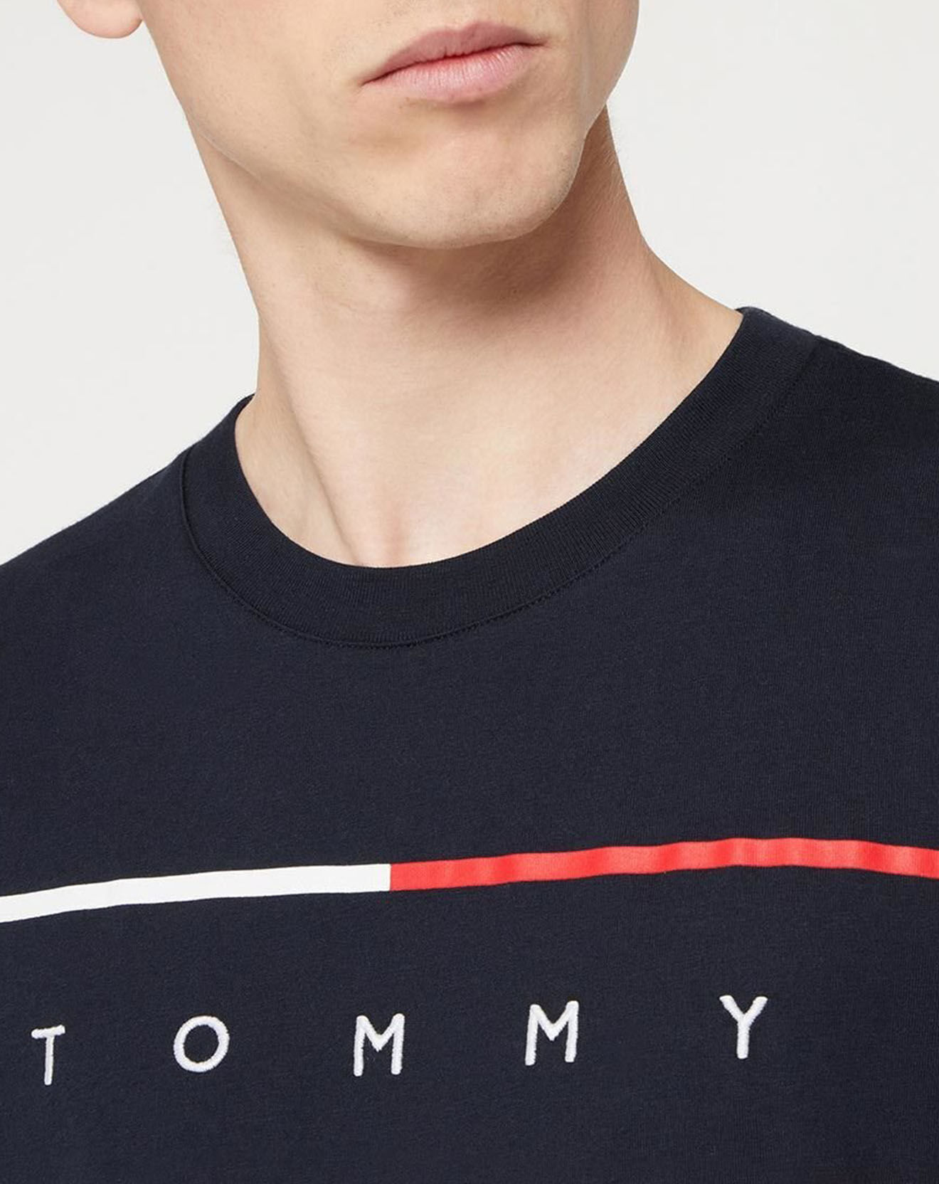 Tommy Hilfiger T-Shirt 100% Coton Bio Large Flag bleu marine