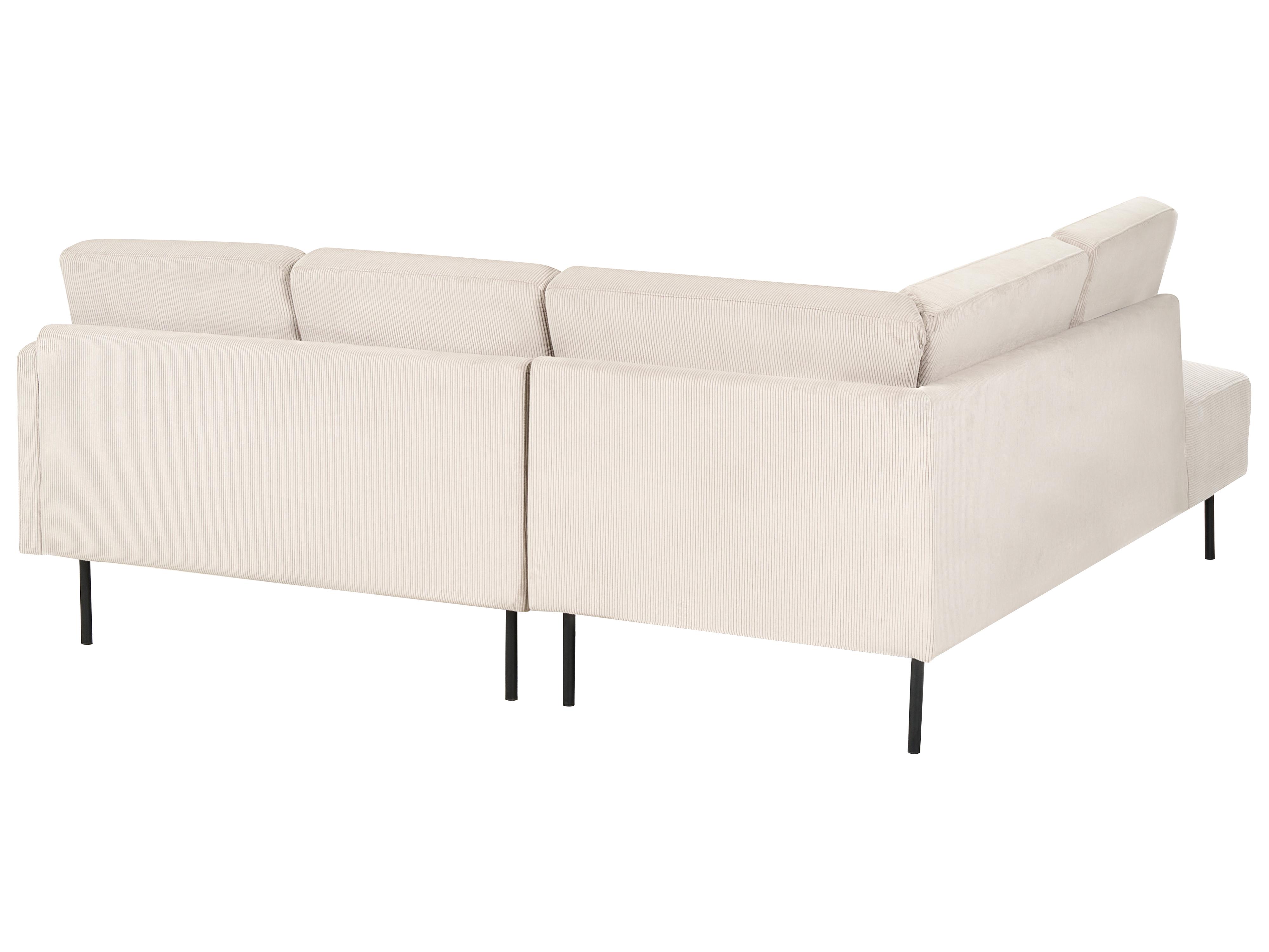Hoekbank 4-zits BREDA Corduroy Beige rechtszijdig