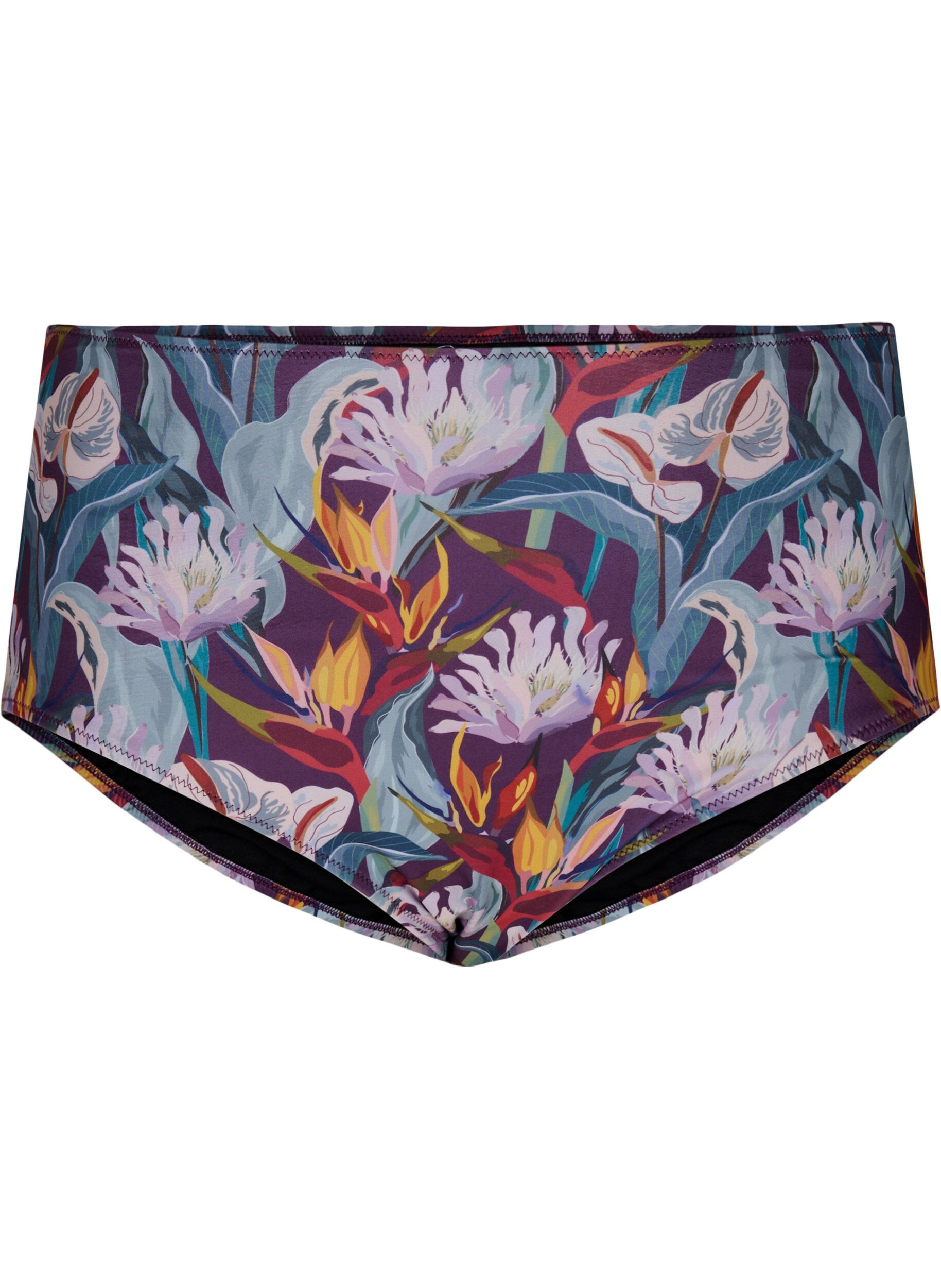 Højtaljet bikini underdel med print