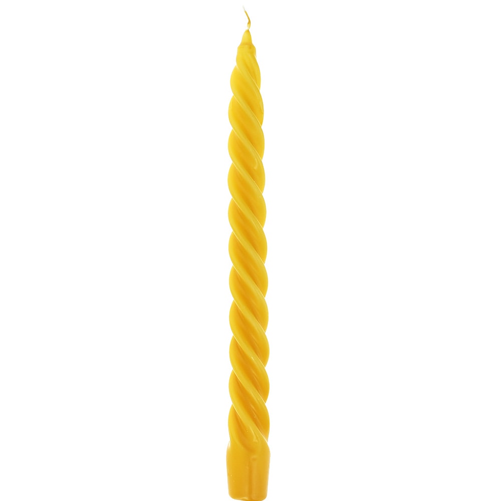 Coffret de 6 bougies torsadées - Jaune soleil
