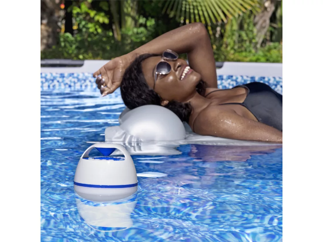 Enceinte Bluetooth LED Flottante Bestway Flowclear MusicWave Résistant à l'Eau avec 6 Heures d'Autonomie