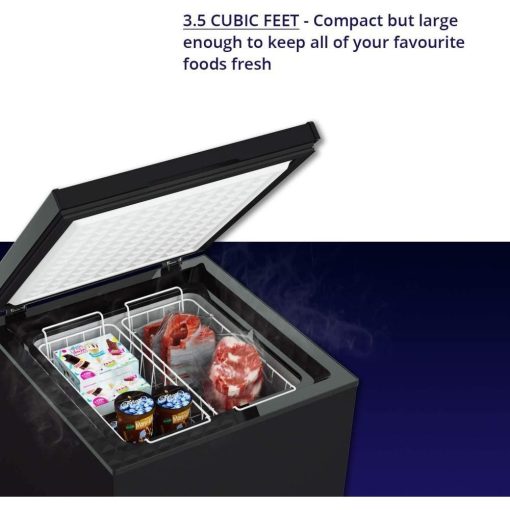 Northair - 3,5 Cu Ft con 2 cestelli rimovibili - Congelatore a scomparsa - Congelatore compatto silenzioso - 7 impostazioni di temperatura - Nero